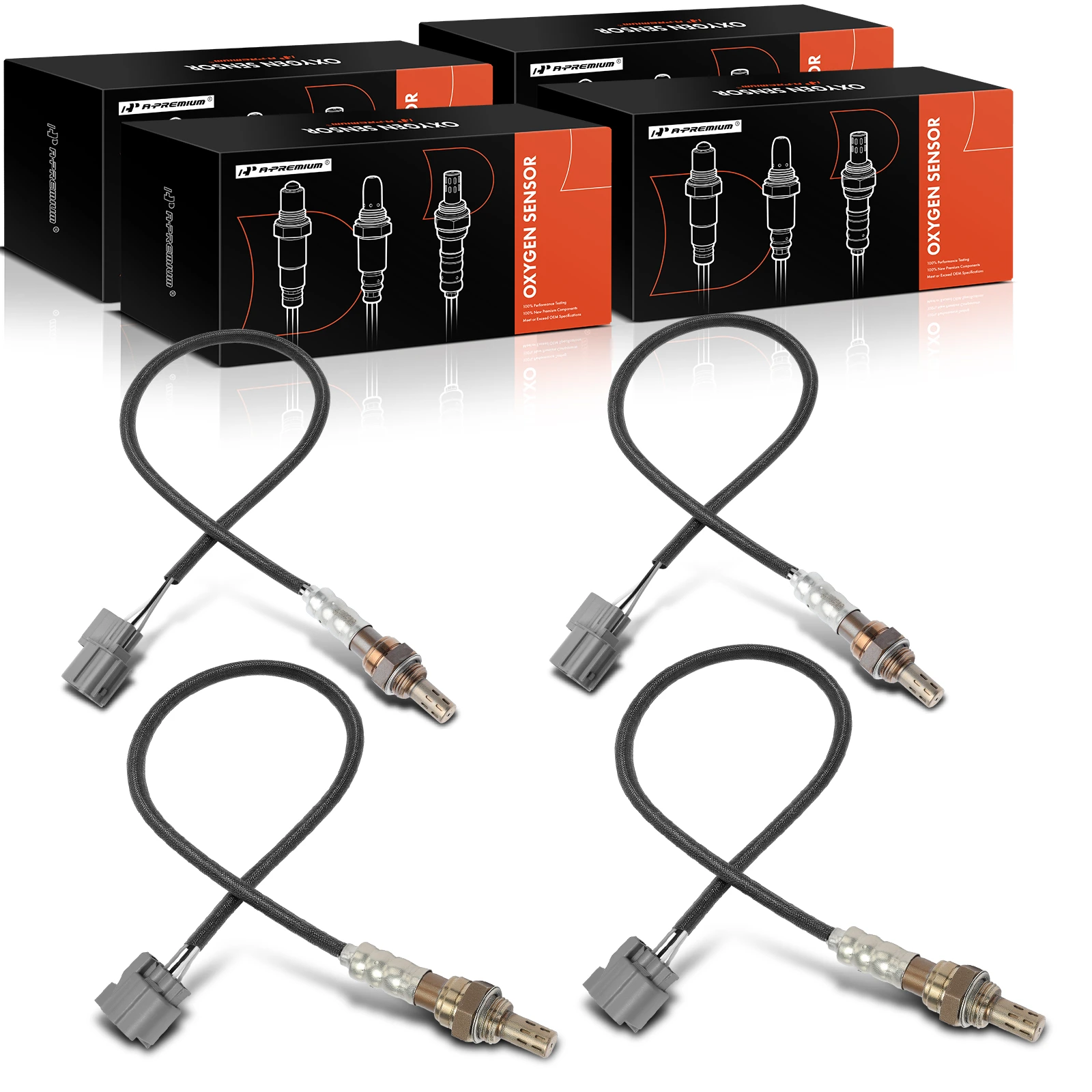 2003-2004 Honda Pilot 4pc Oxygen Sensor Upstream & Downstream 4-Pin A-Premium APOS0440